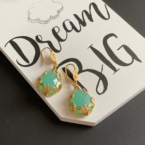 Chalcedony Gold Plate Earrings